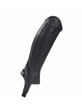Horze Desta Black Synthetic-Leather Half Chaps Small Horseback Riding NEW